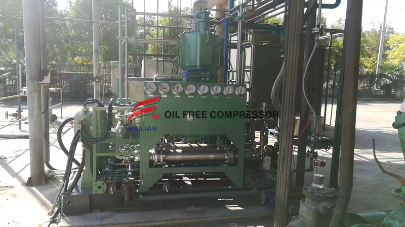 kompresor reciprocating gas hidrogen tekanan rendah bebas minyak