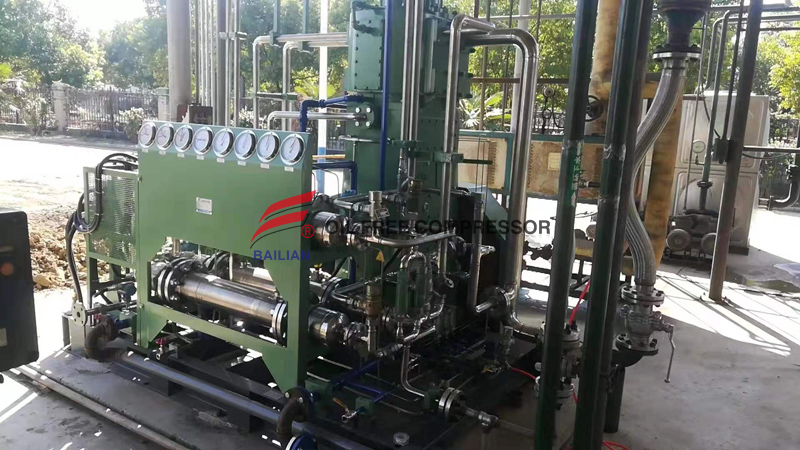 Kompresor reciprocating hidrogen tekanan rendah bebas oli